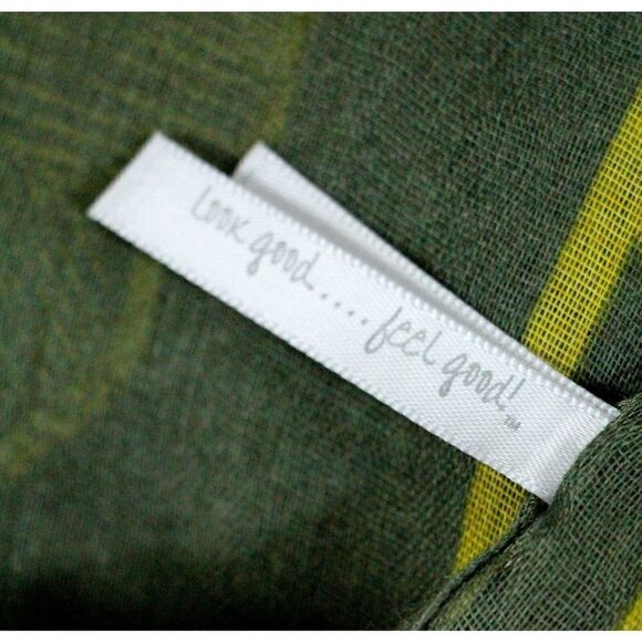 PAPILLON KHAKI GREEN MUSTARD YELLOW SAFARI SARONG COVER UP SCARF WRAP 44"x71" - Picture 6 of 7